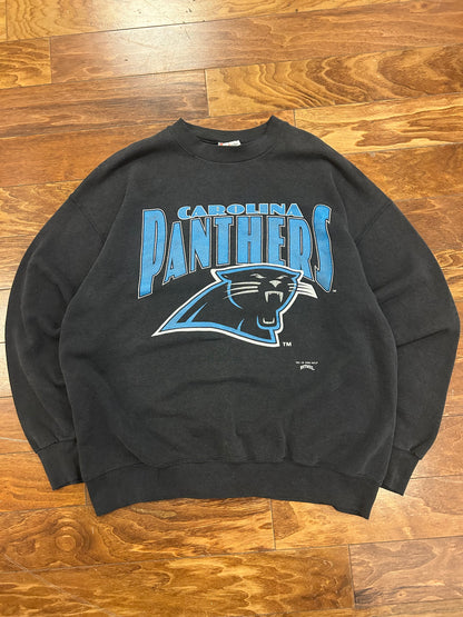 1993 Carolina Panthers Faded Black Crewneck (XL)