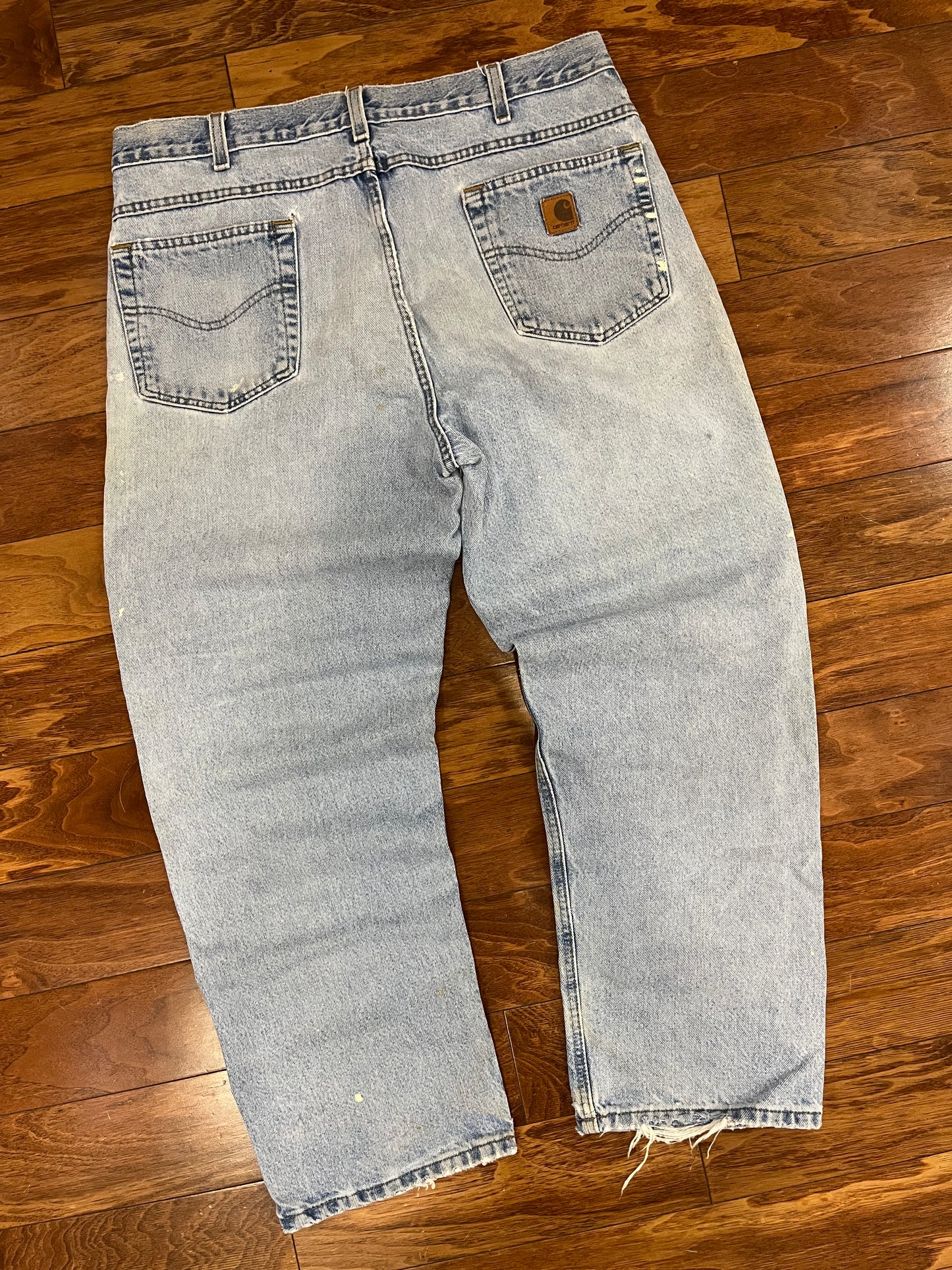 00s Carhartt Faded Distressed Blue Jeans (38 x 30)
