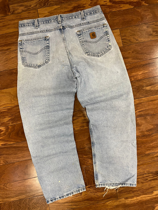 00s Carhartt Faded Distressed Blue Jeans (38 x 30)