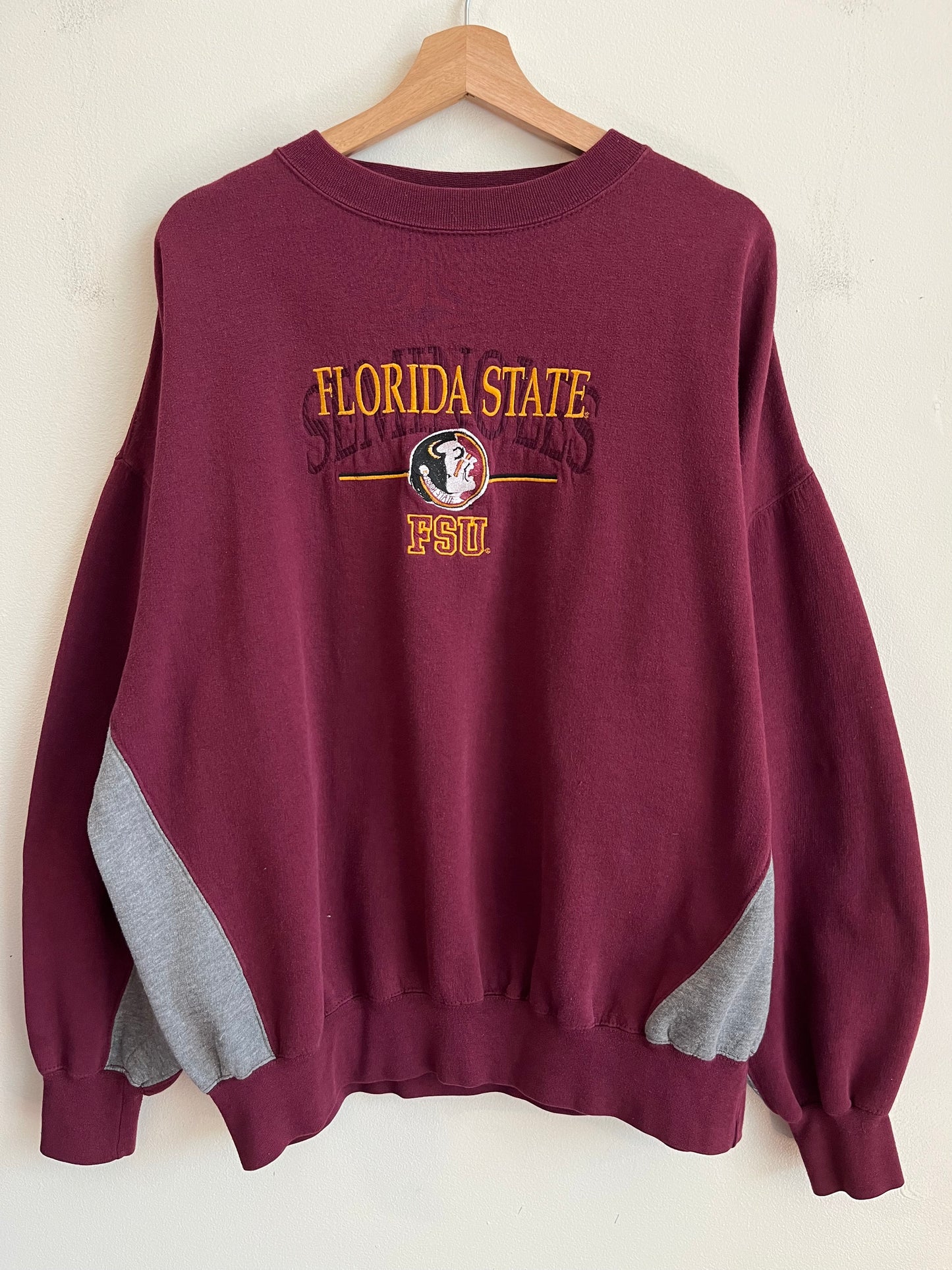 90s Florida State University Spell Out Crable Sportswear Crewneck (XL)