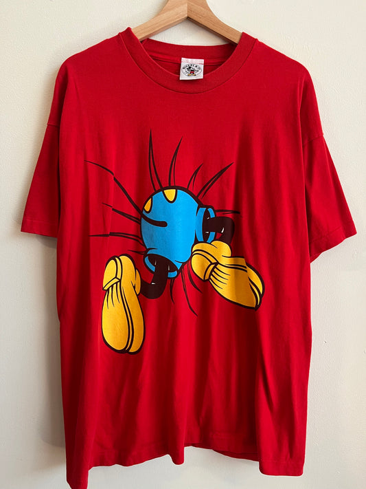 90s Mickey & Co Jump Out Breakthrough Red Tee (XL)
