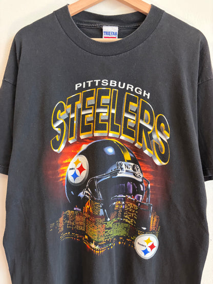 1990s Pittsburgh Steelers True Fan Helmet City Tee (XL)