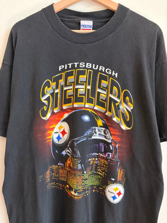 1990s Pittsburgh Steelers True Fan Helmet City Tee (XL)