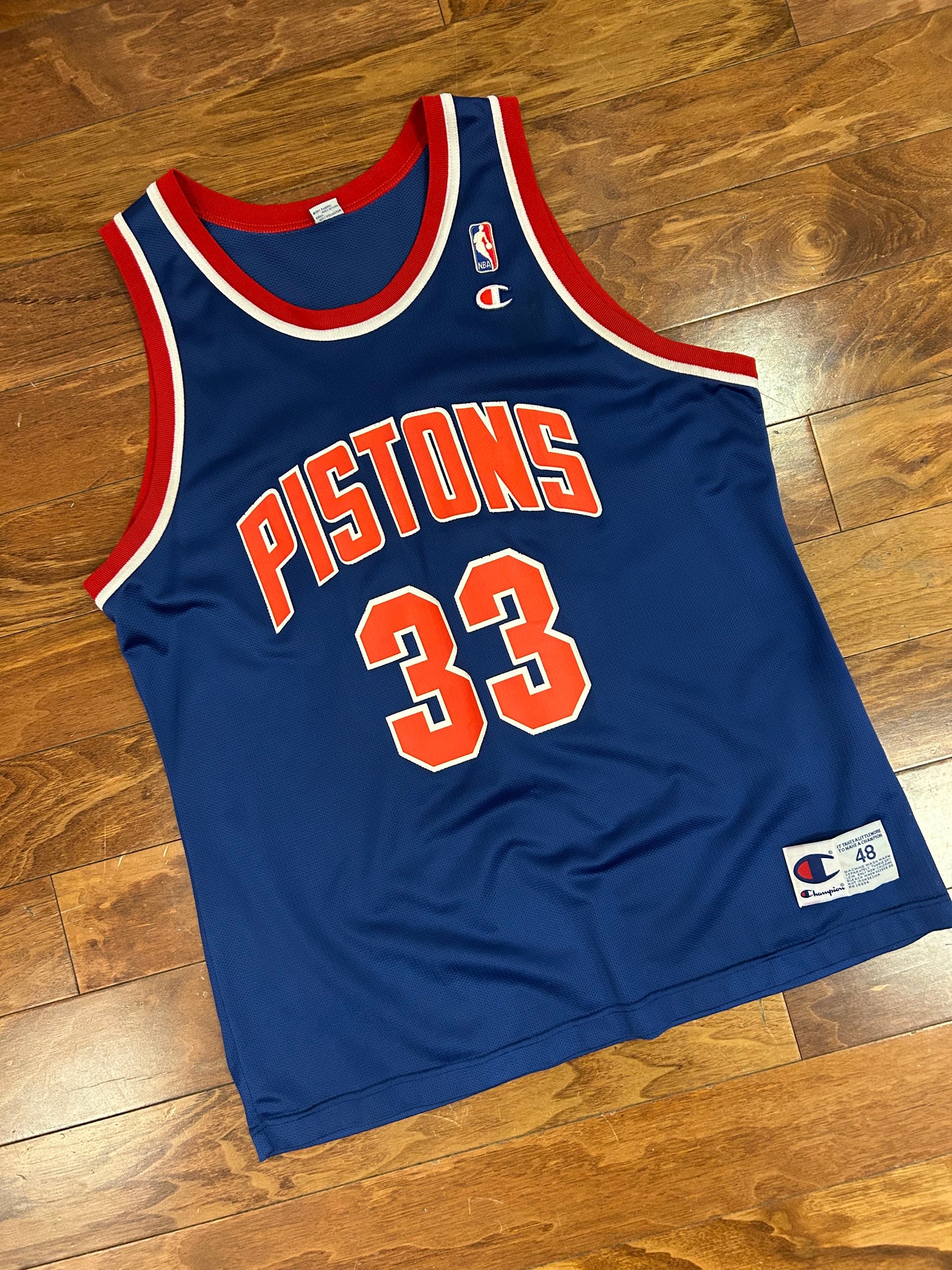 90s Detroit Pistons Grant Hill #33 Champion NBA Jersey (L)