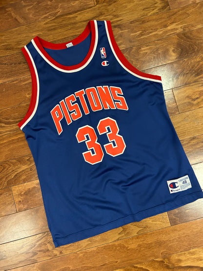 90s Detroit Pistons Grant Hill #33 Champion NBA Jersey (L)