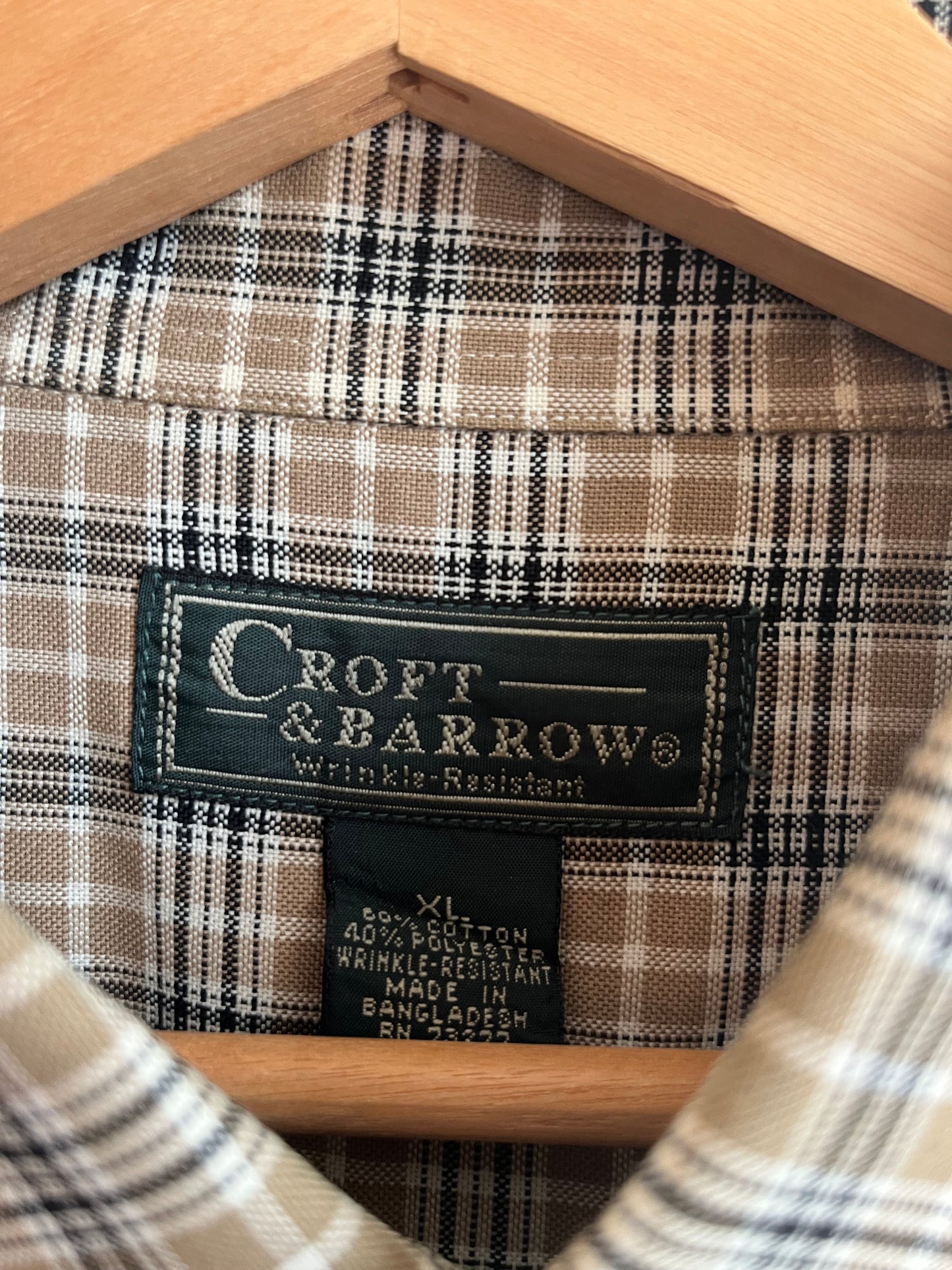 00s Croft & Barrow Cropped Essential Button Down Polo Shirt (XL)