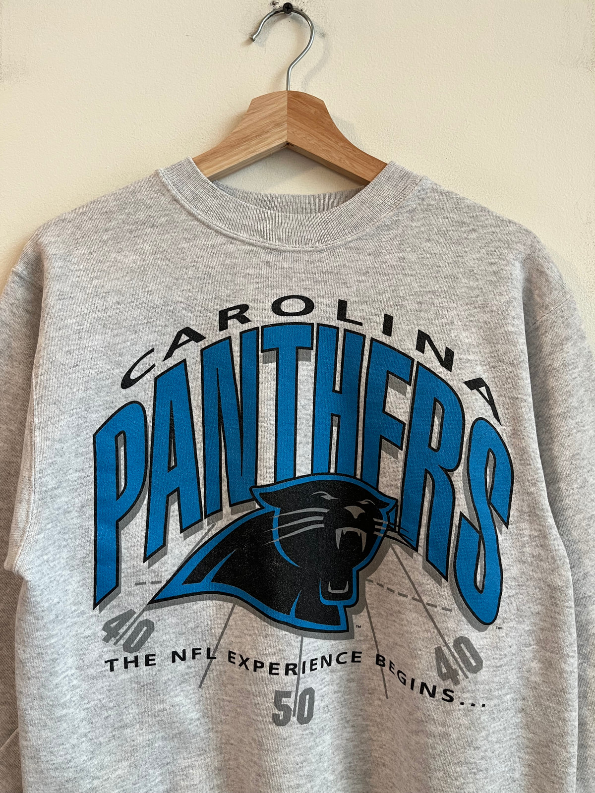 90s Carolina Panthers Grey Yard Line Crewneck (M)
