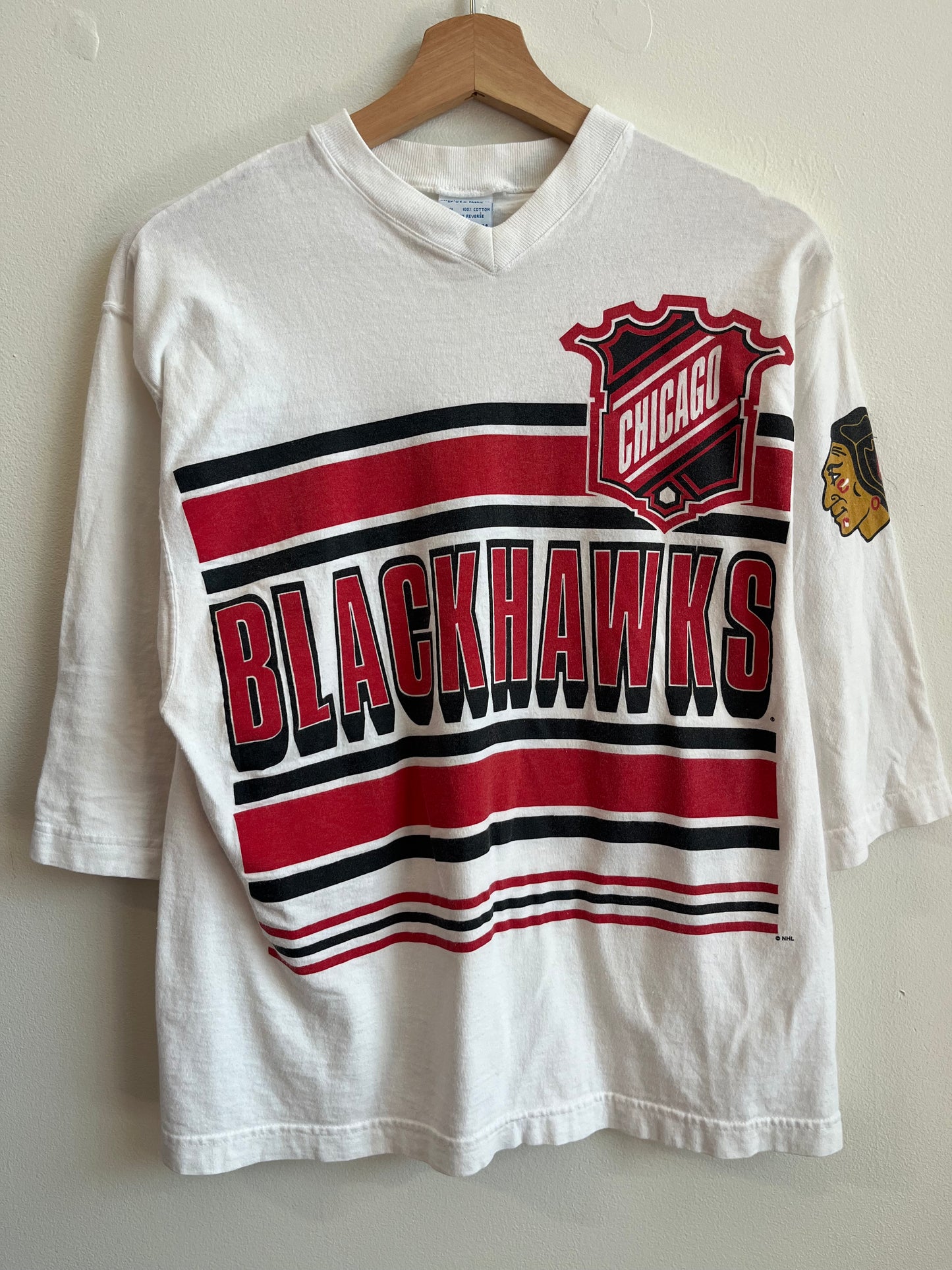 90s Chicago Blackhawks Salem 1/4th Sleeve Shirt (Youth L/XL)