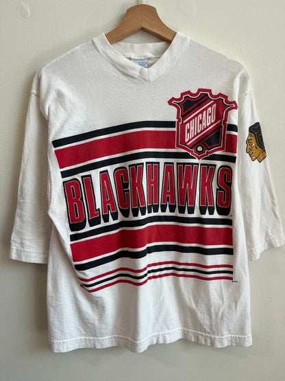 90s Chicago Blackhawks Salem 1/4th Sleeve Shirt (Youth L/XL)