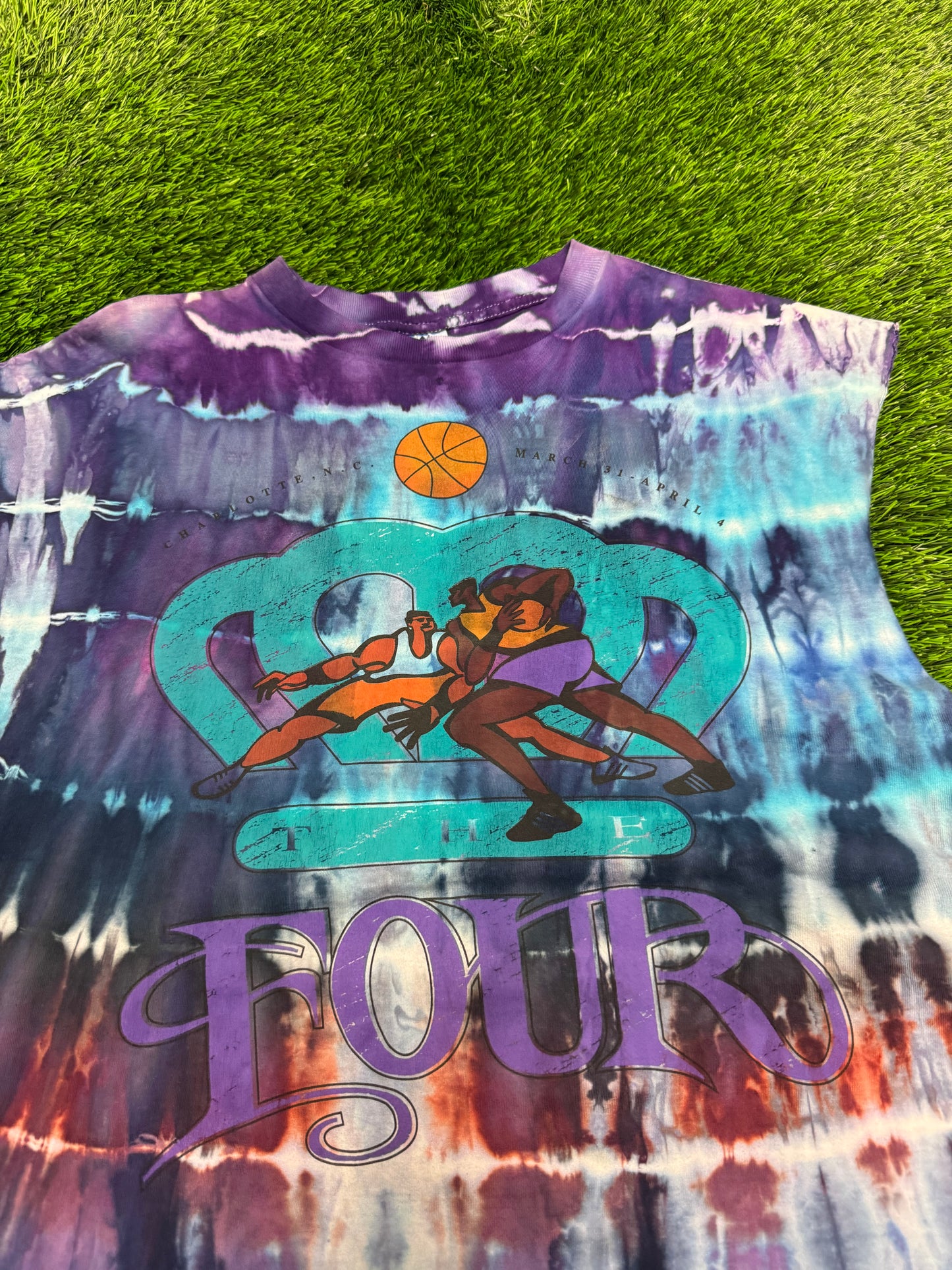 1994 Charlotte Final Four Adidas Tie Dye Cut Off Tank Top Tee (L)