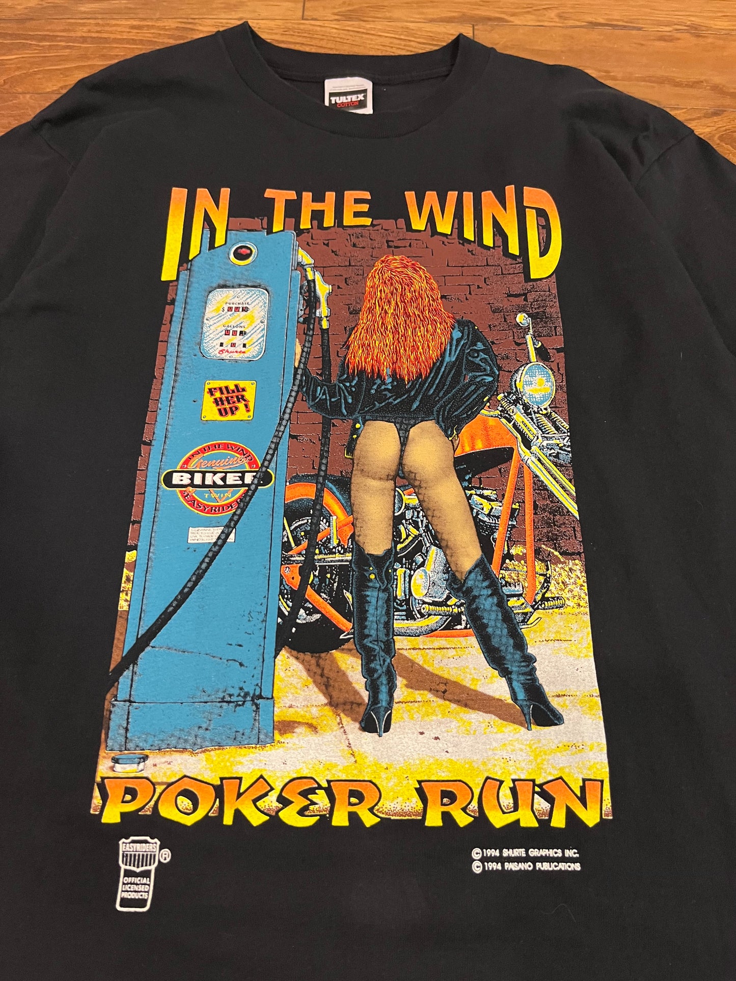 1995 Easy Riders Poker Run Vintage Shurte Graphics Tee (XL)