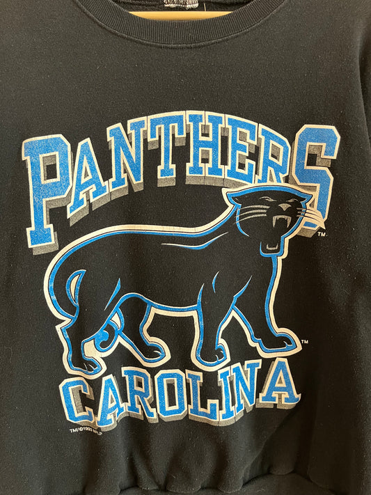 1993 Carolina Panthers Old Cat Black Crewneck (M)