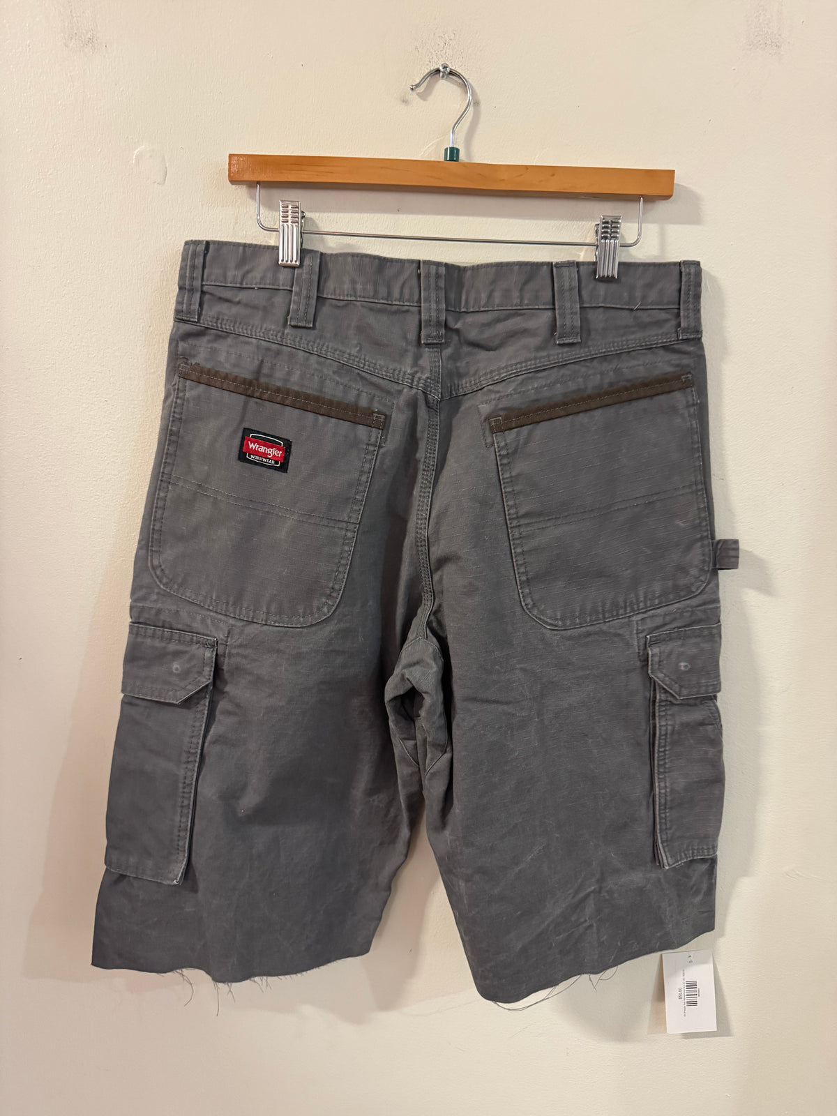 00s Wrangler Workwear Grey Utility Shorts (34)