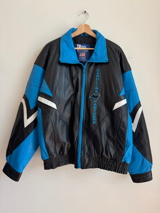 90s Carolina Panthers Leather Pro Player Jacket (XL)