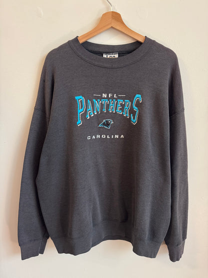 90s Carolina Panthers Embroidered Lee Sports Faded Crewneck (XL)
