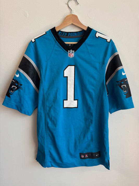 2010s Carolina Panthers Cam Newton Blue Nike NFL Jersey (S)