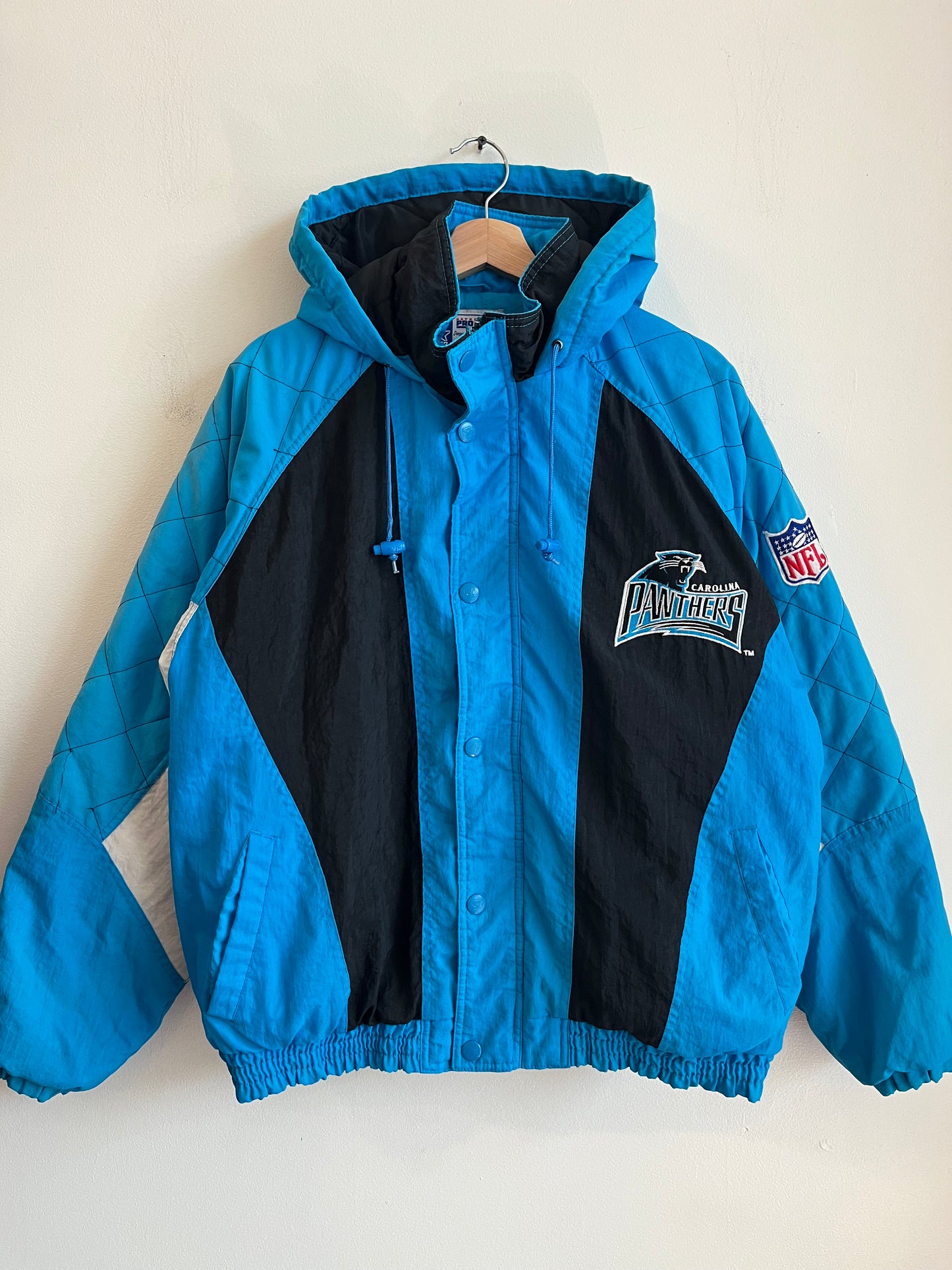 90s Carolina Panthers Starter Pro Line Blue Puffer Jacket (M)