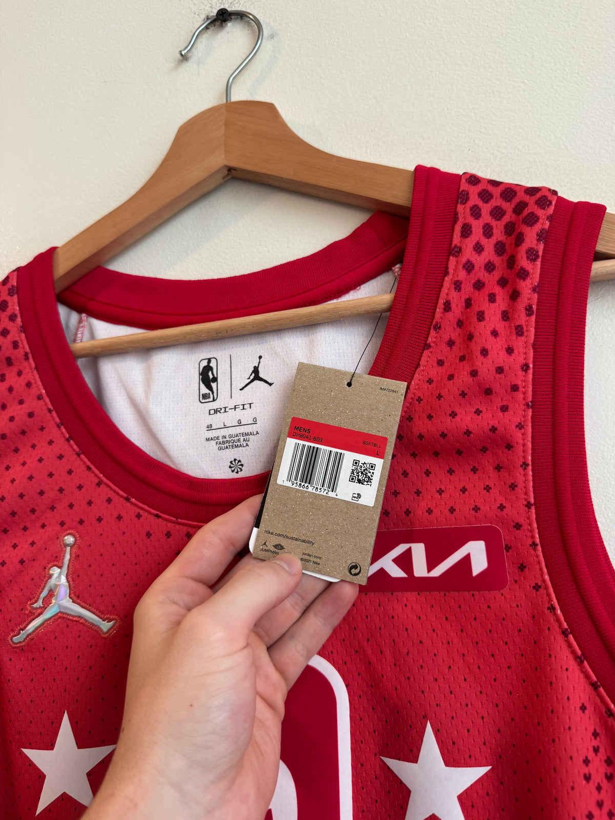 2022 LaMelo Ball Deadstock Jordan Swingman Red All-Star Jersey (L)