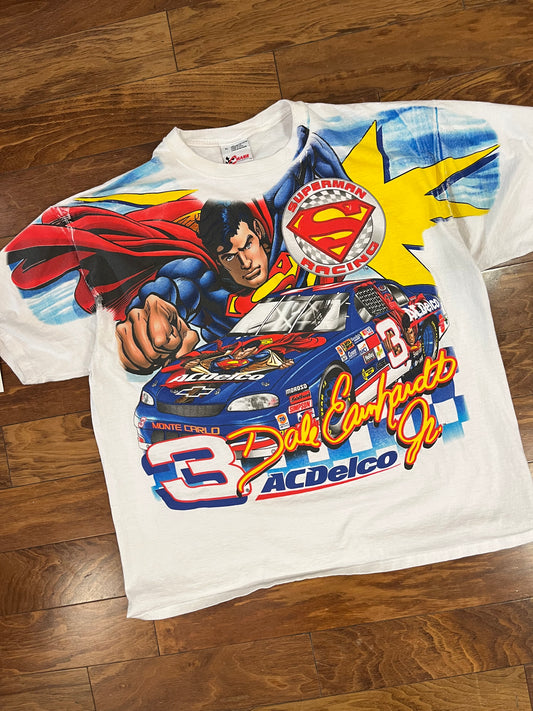 1999 Dale Earnhardt Jr. Superman AOP Nascar Tee (XL)