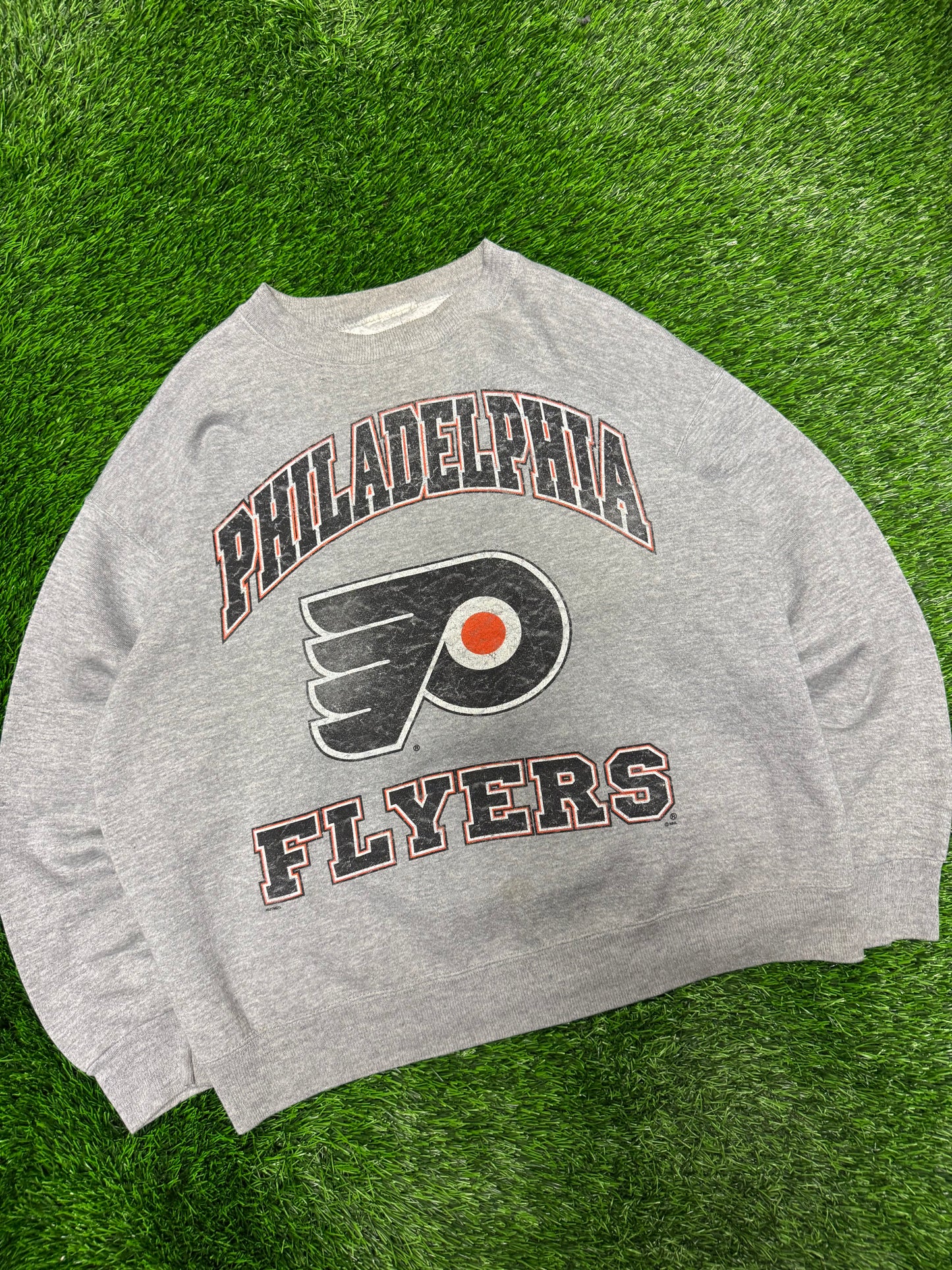 00s Philadelphia Flyers Vintage NHL Spell Out Crewneck (XL)
