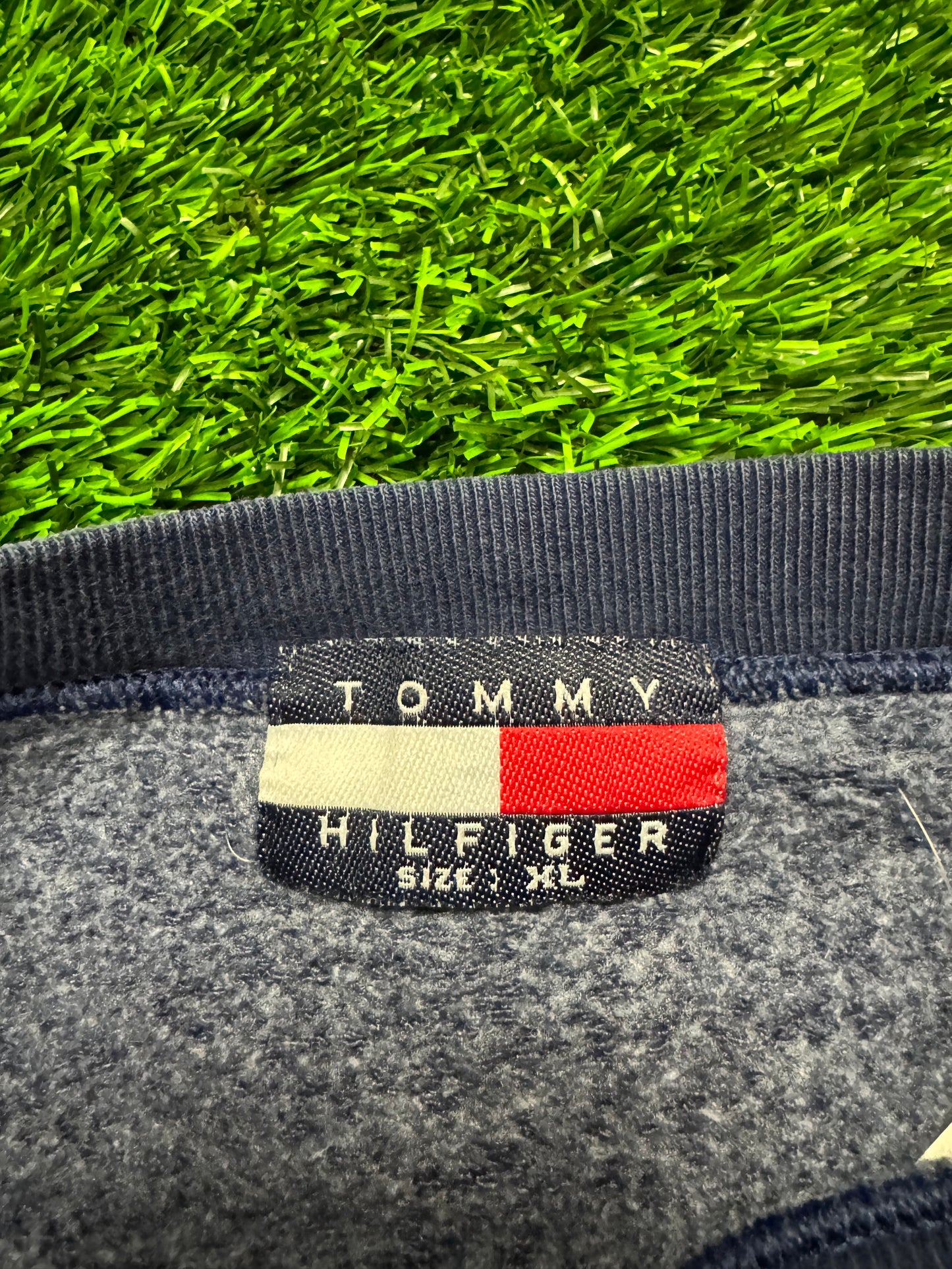 1996 Tommy Hilfiger Distressed Navy Crewneck (XL)