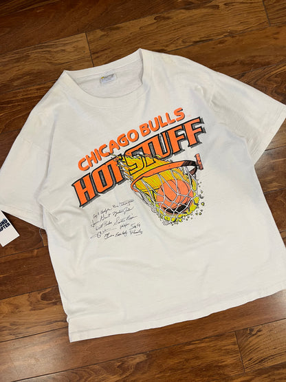 90 Chicago Bulls Hot Stuff Graphic Vintage Tee (XL)