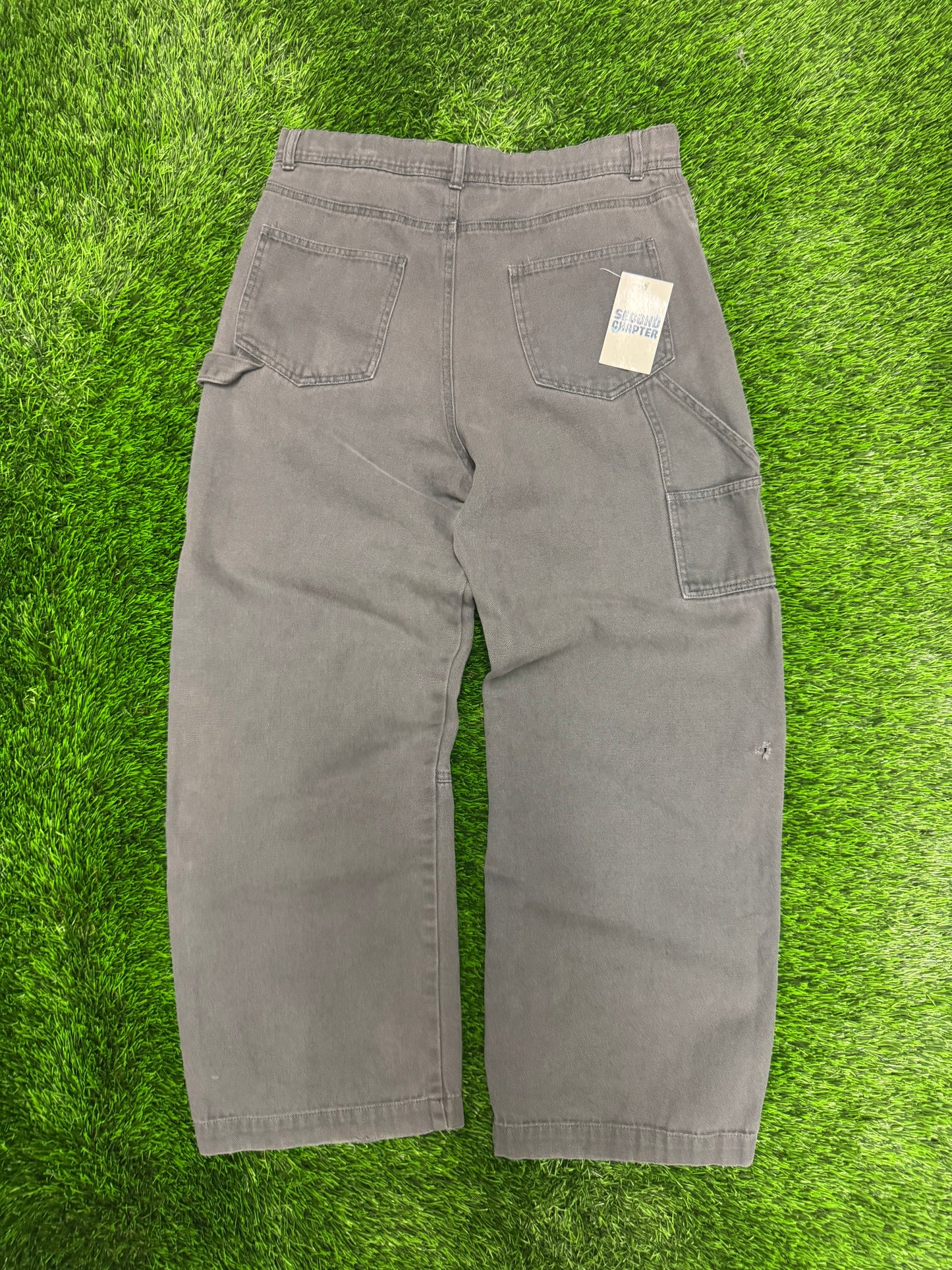 00s Vintage No Boundaries Double Knee Grey Carpenter Pants (32 x 30)