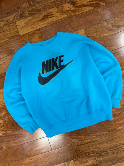 90s Nike Teal Spell Out Crewneck (XL)