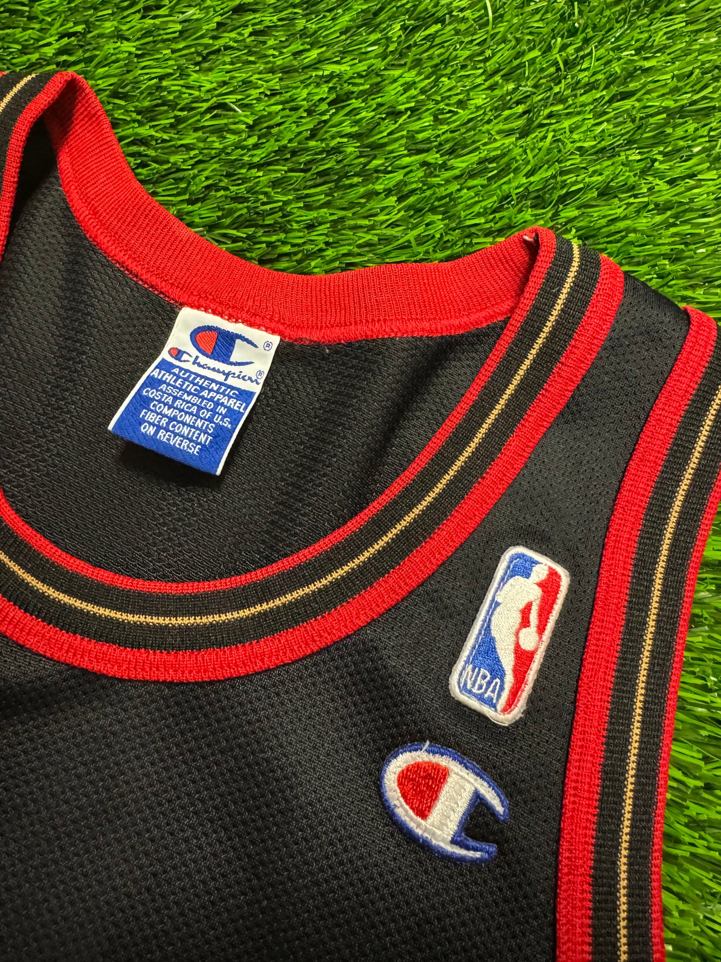 90s Philadelphia 76ers Jerry Stackhouse #42 Champion Vintage NBA Black Jersey (S)