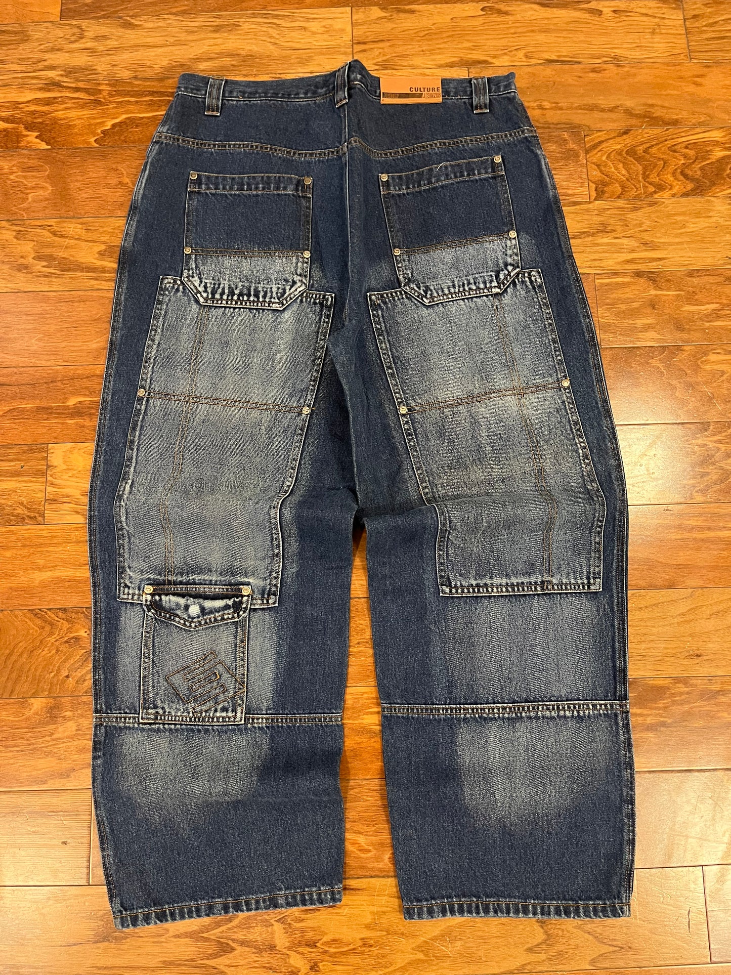 00s Culture Double Knee Baggy Jeans (38x30)