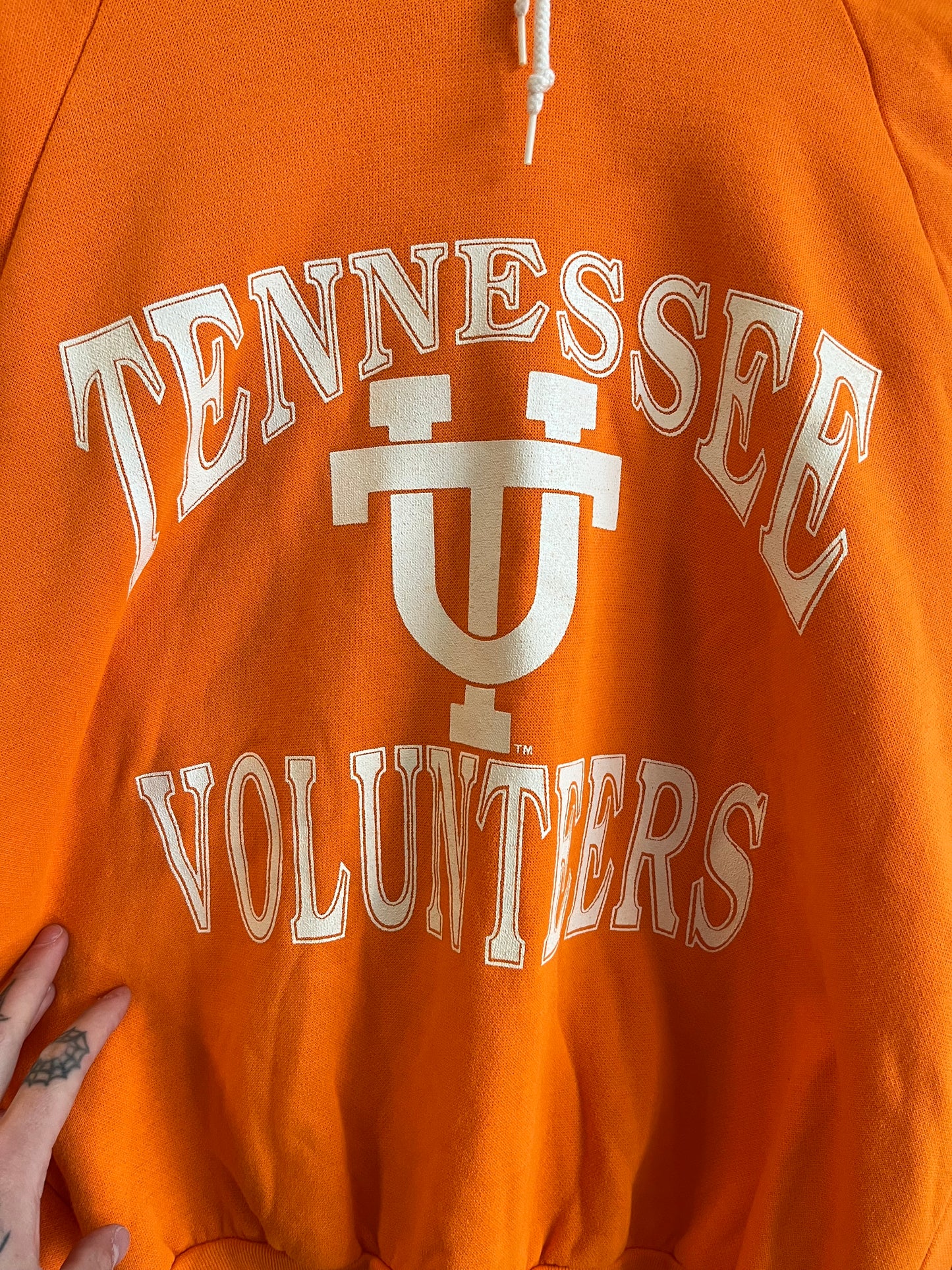 80s Tennessee Volunteers Orange Spell Out Hoodie (M)
