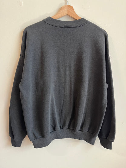90s Carolina Panthers Faded Black Hanes Crewneck (L)