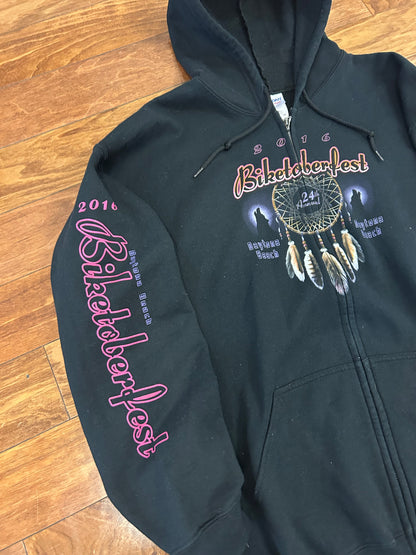 2016 Biketoberfest Black Zip Up Hoodie (XL)