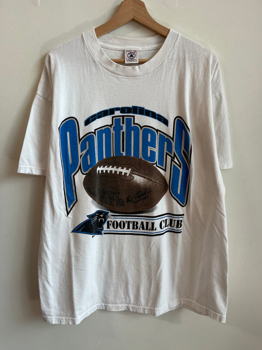 90s Carolina Panthers Football Club White Tee (XL)