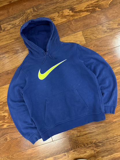 00s Nike Center Swoosh Blue Essential Hoodie (M)