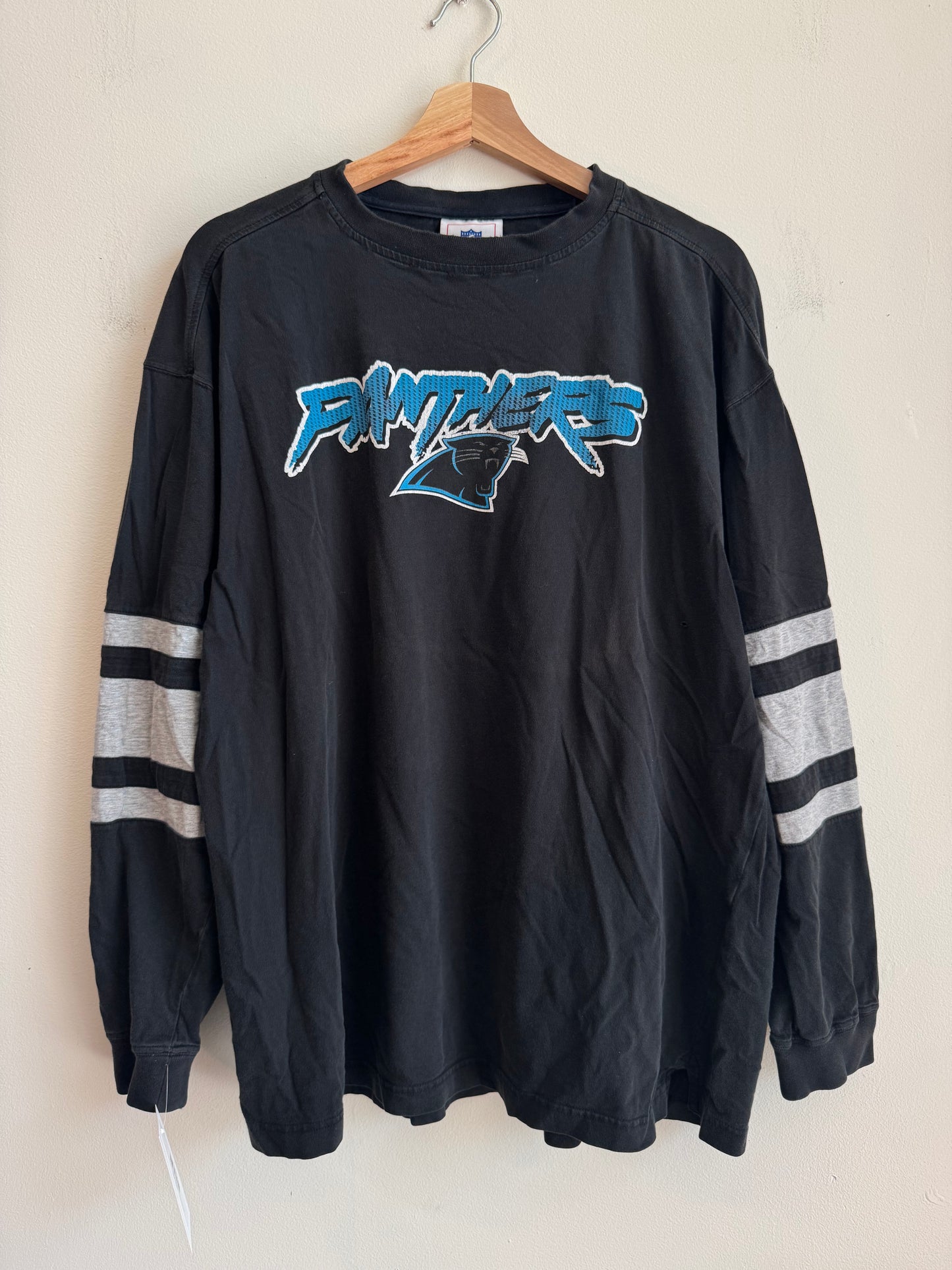 00s Carolina Panthers Cat Scratch Long Sleeve Shirt (L)