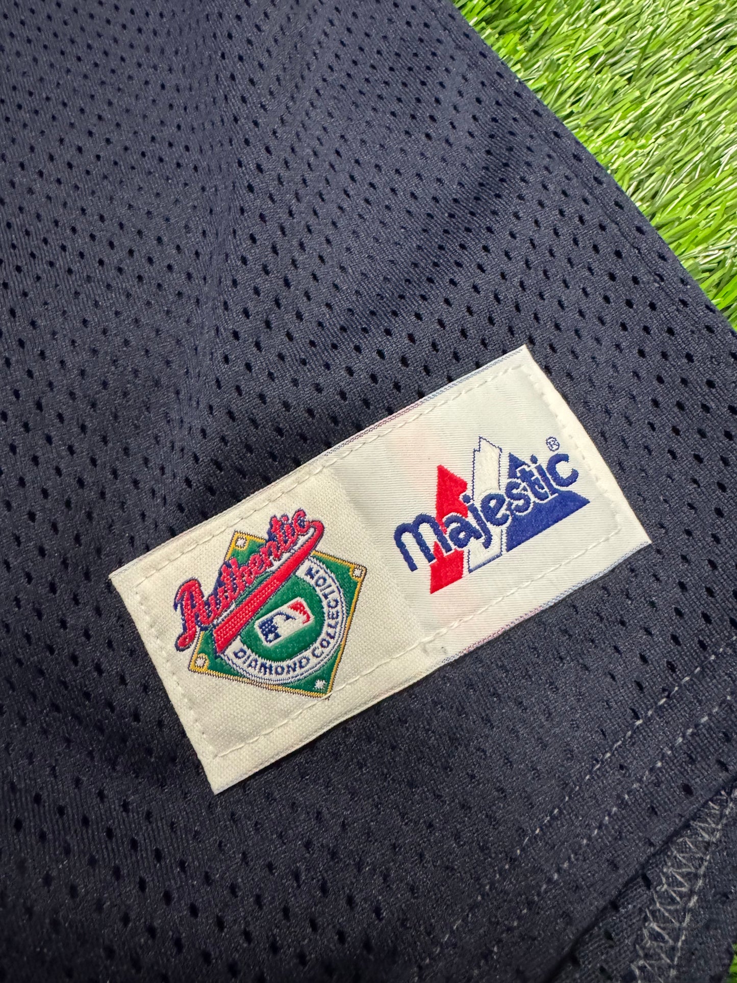 90s New York Yankees Majestic Diamond Collection Vintage MLB Mesh Baseball Jersey (XL)
