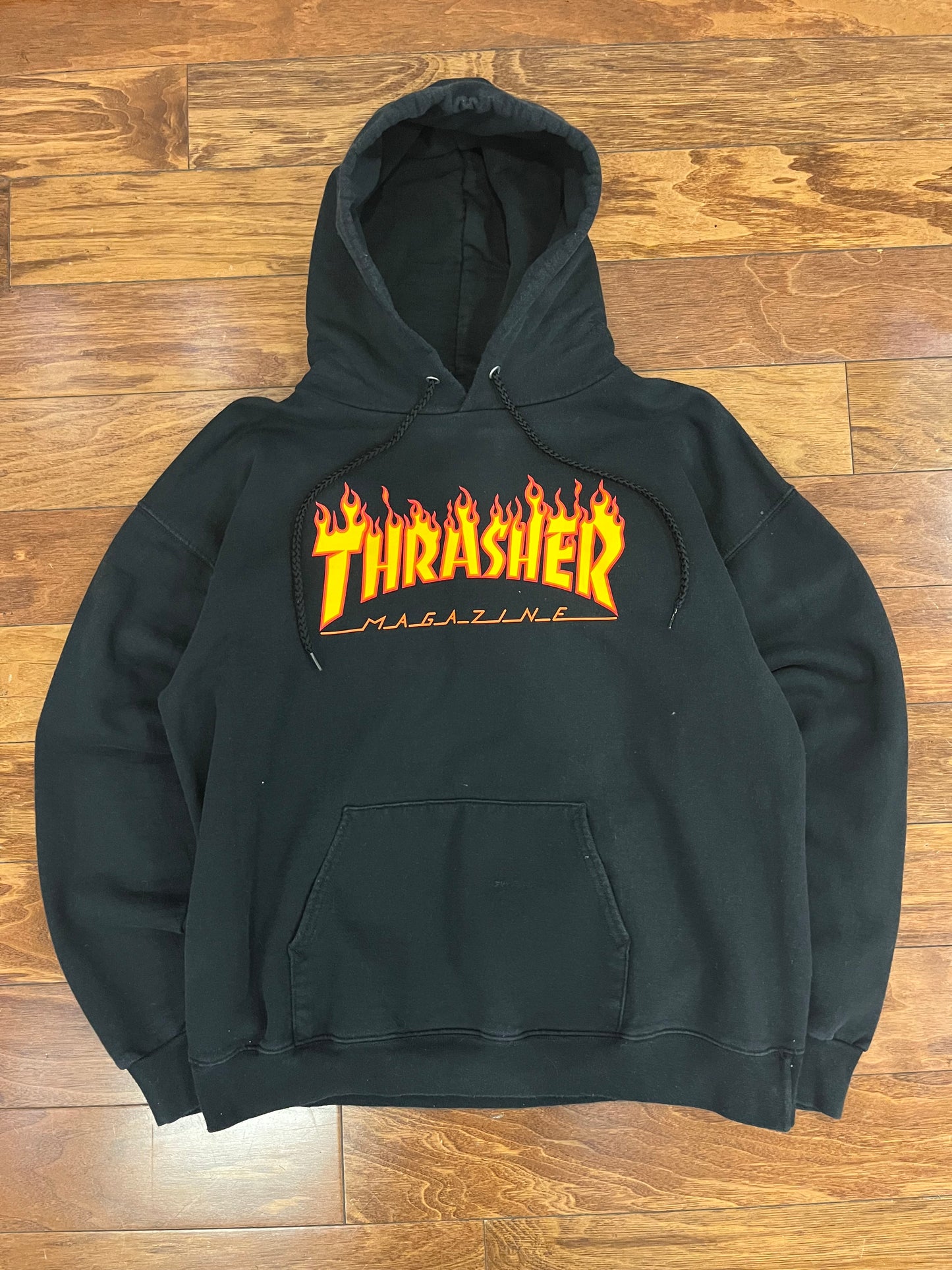 Thrasher Magazine Spell Out Essential Black Hoodie (M)