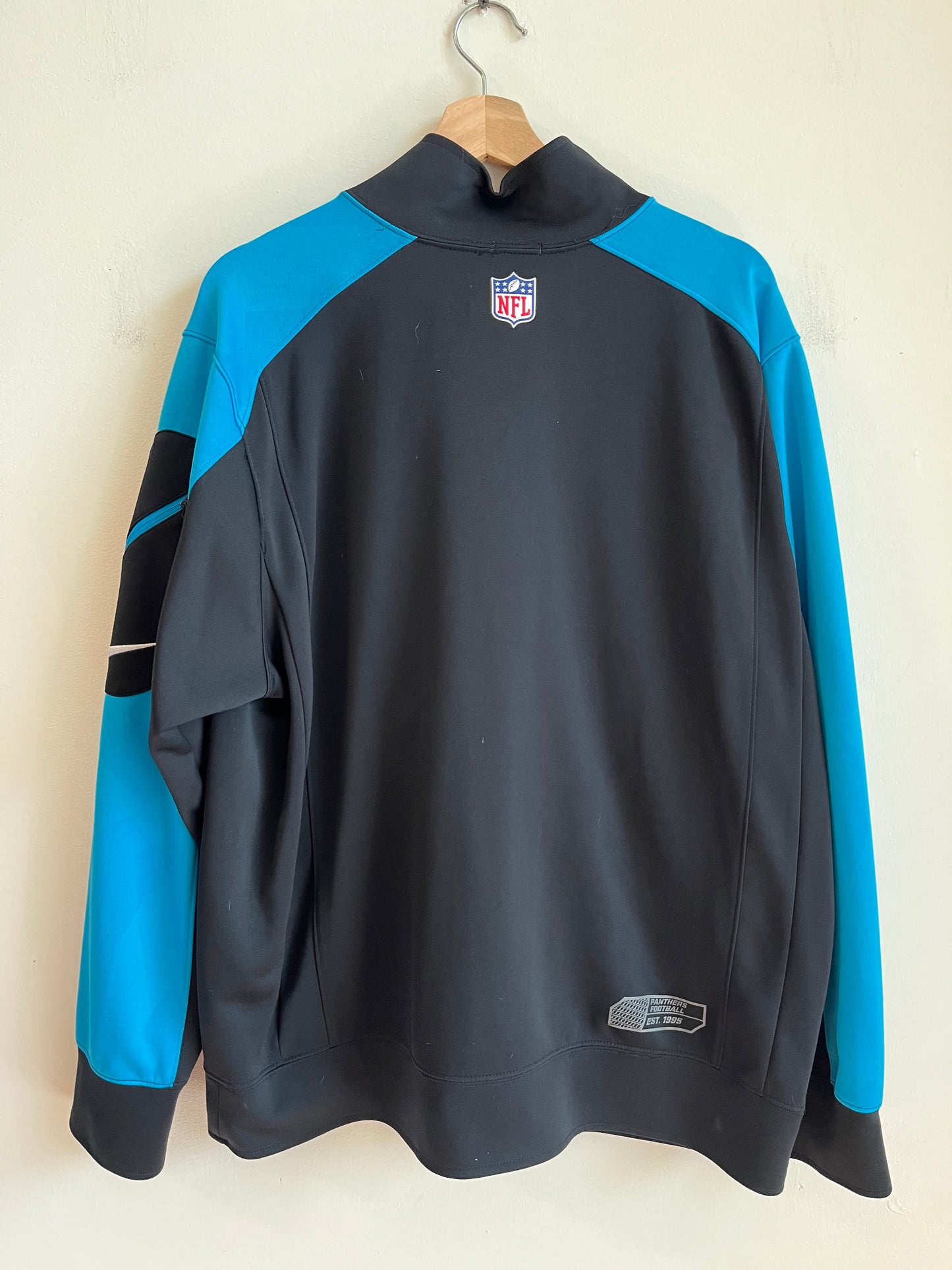 2013 Carolina Panthers Two Tone Dri Fit Zip Up Jacket (XL)