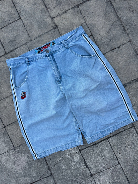 00s JNCO Jeans Skunk Embroidered Faded Oversized Shorts (42)