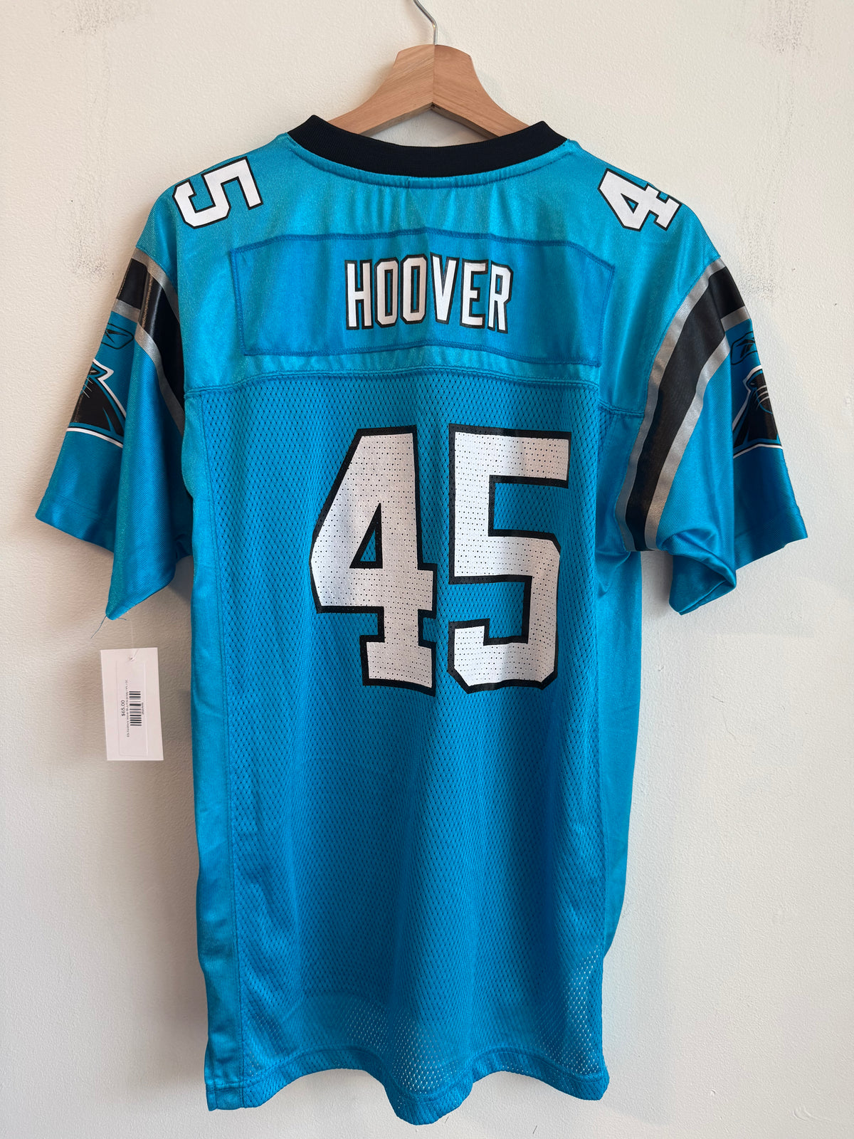 00s Carolina Panthers Brad Hoover Electric Blue Jersey (Youth XL)