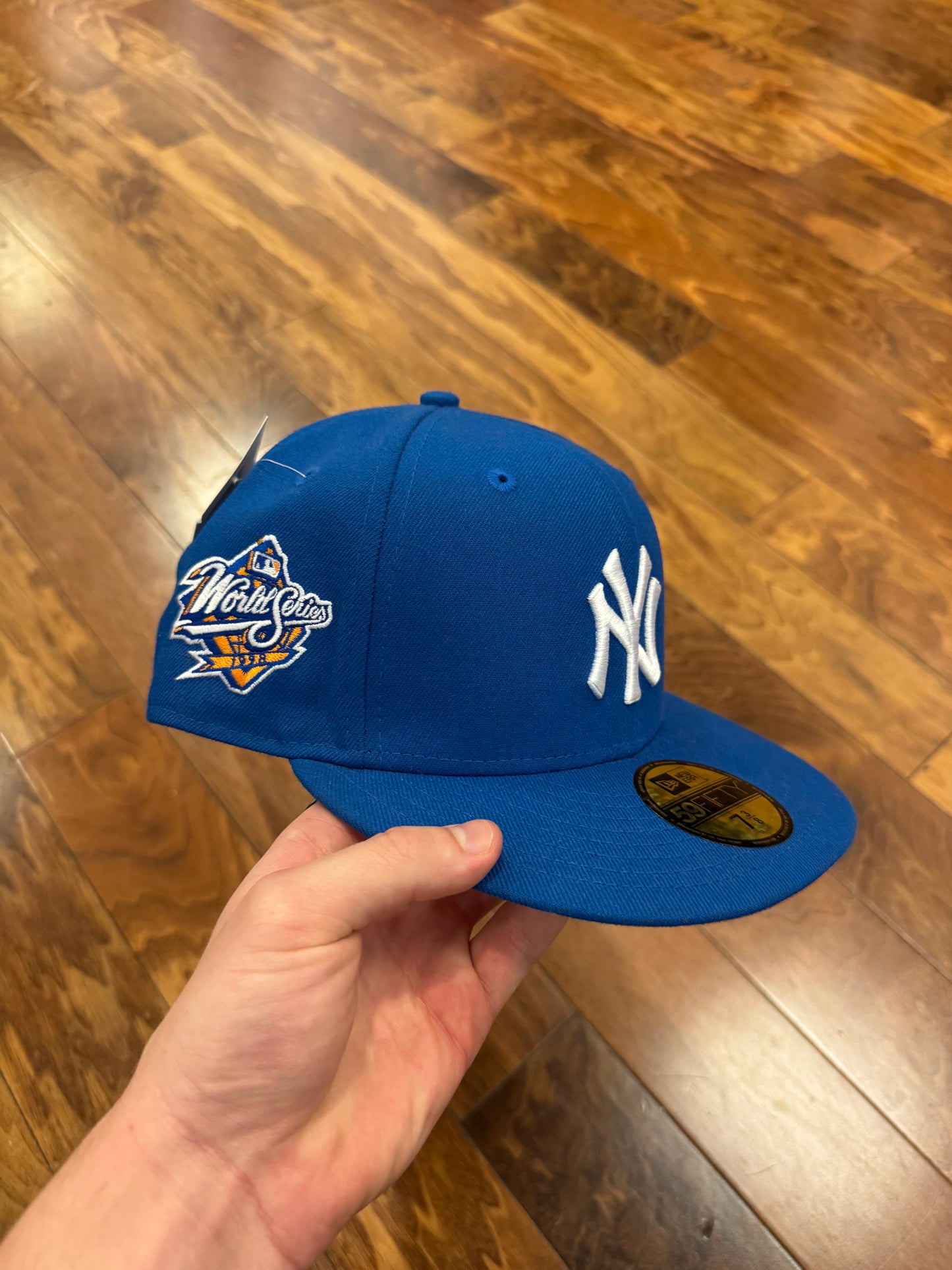 New York Yankees Blue/Orange Fitted Hat (7 3/8)