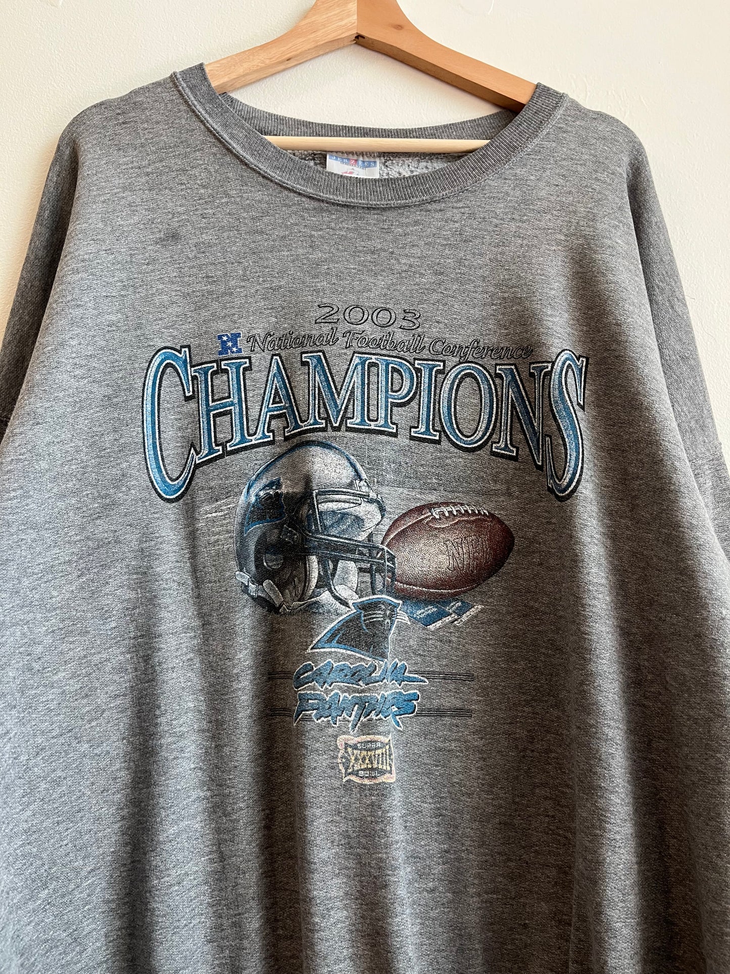 2003 Carolina Panther Helmet Conference Champions Crewneck (XXL)