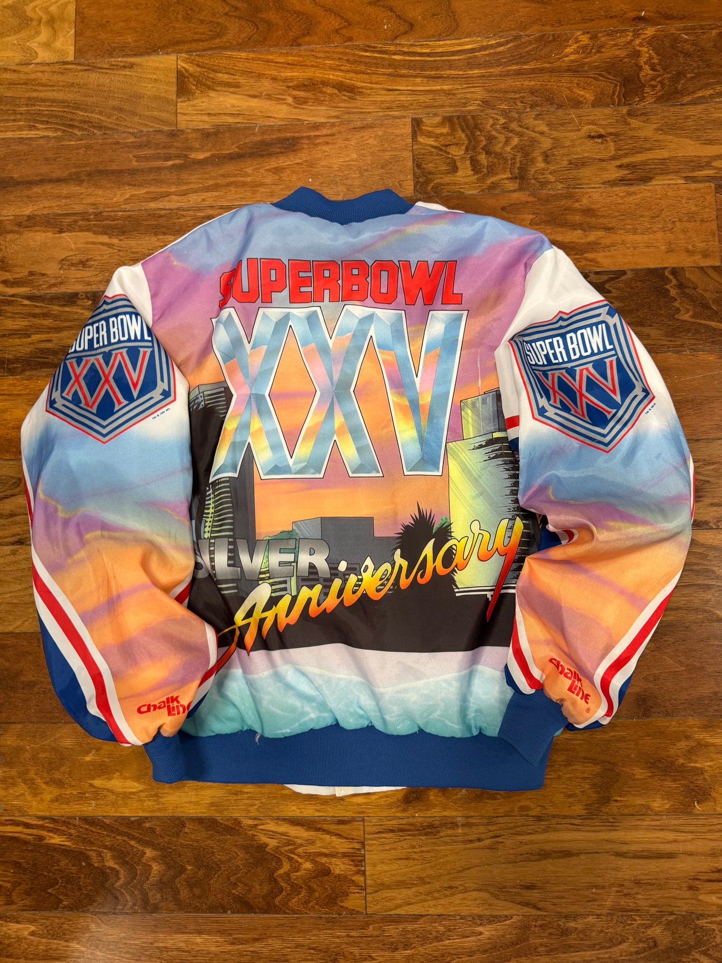 1991 Super Bowl Fanimation Satin Vintage Jacket (L)