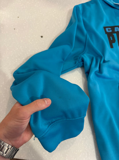 2010s Carolina Panthers Electric Blue Spell Out NFL Hoodie (XXL)