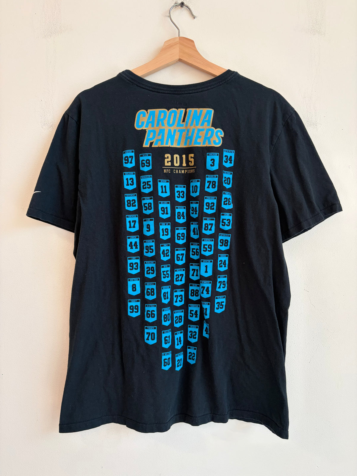 2016 Carolina Panthers Super Bowl 50 Roster Tee (L)