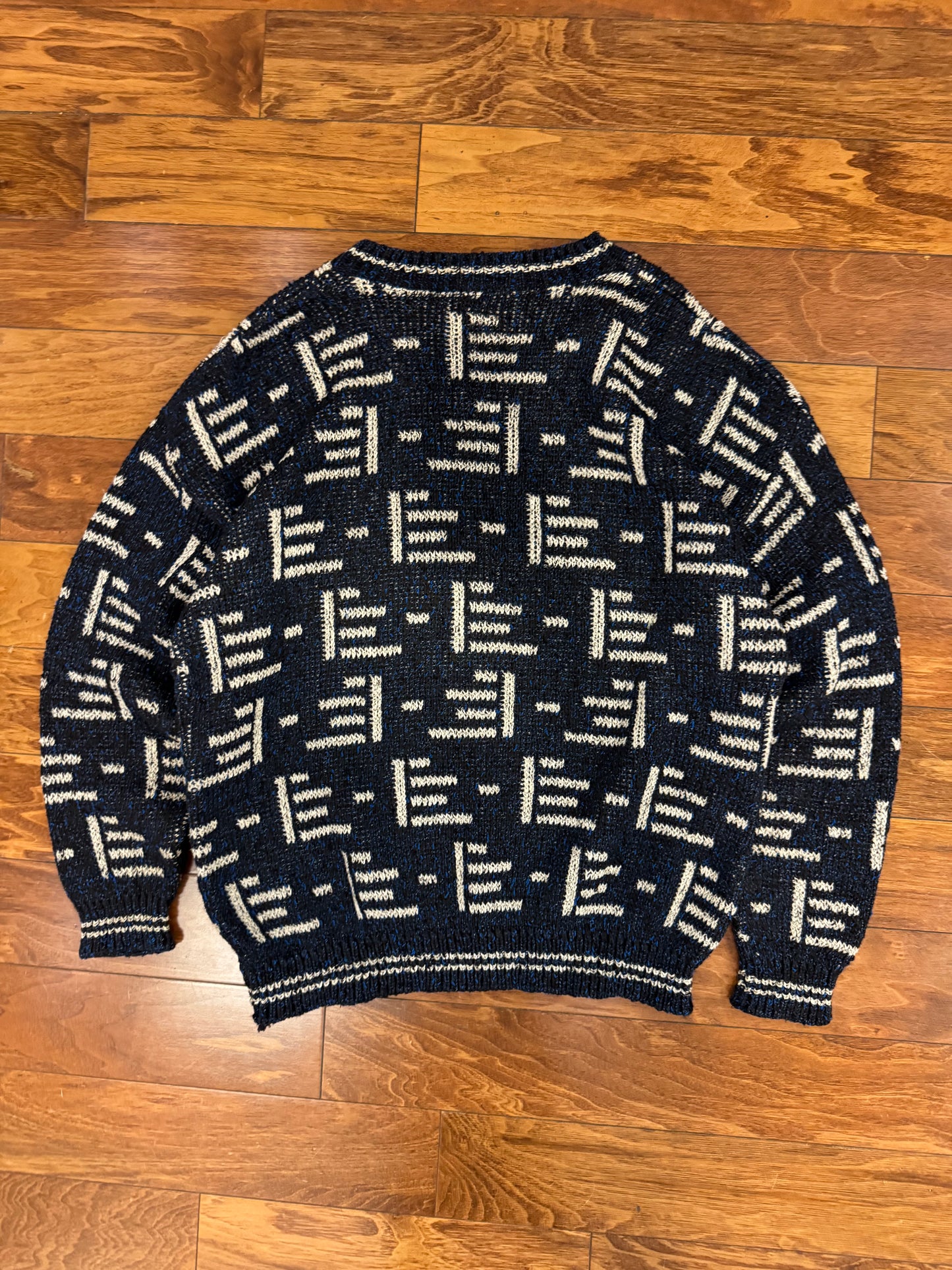 90s Tony Lambert Abstract Cotton Sweater (XL)