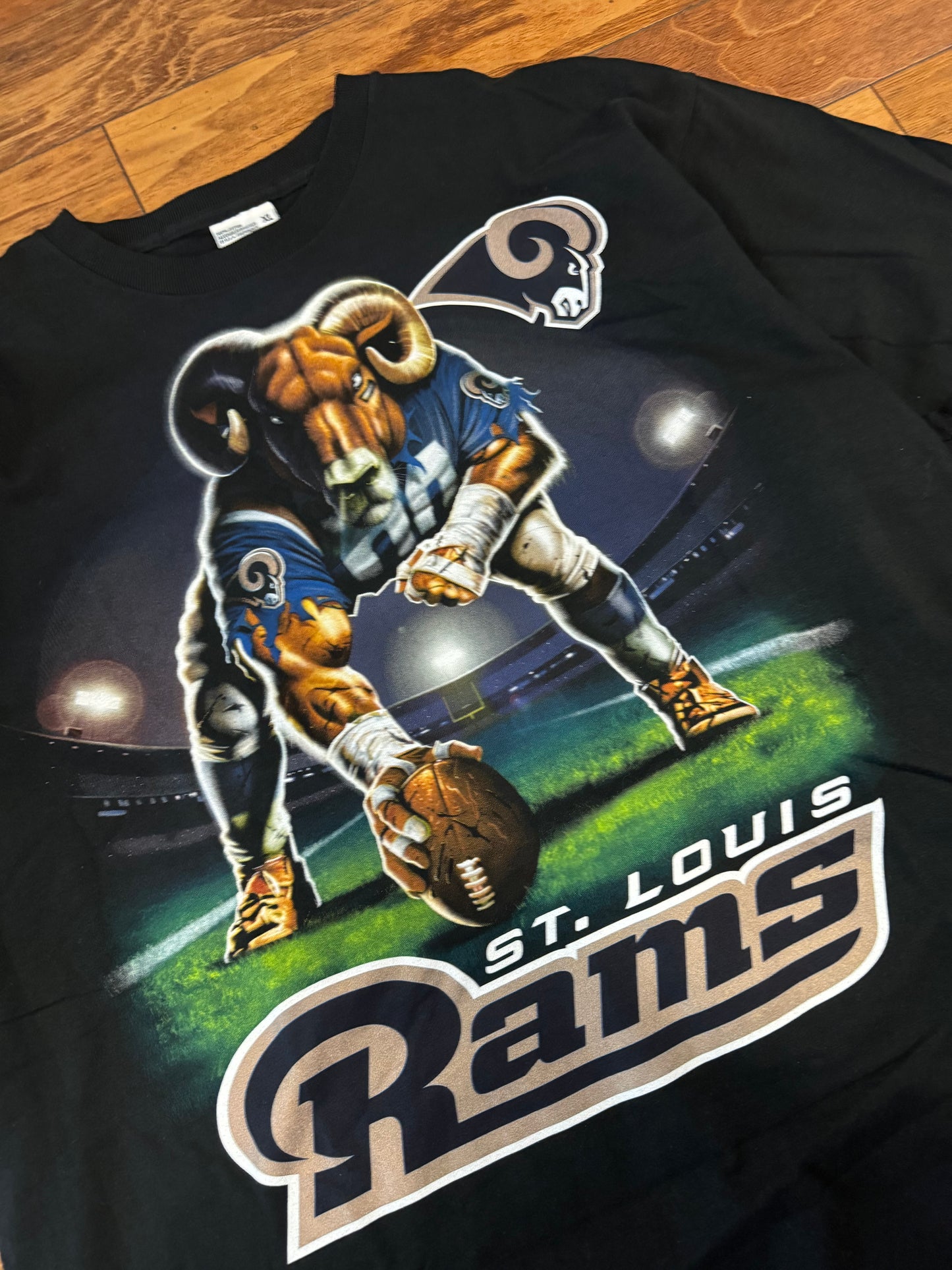 00s St Louis Rams Vintage Liquid Blue Center Deadstock Tee (XL)