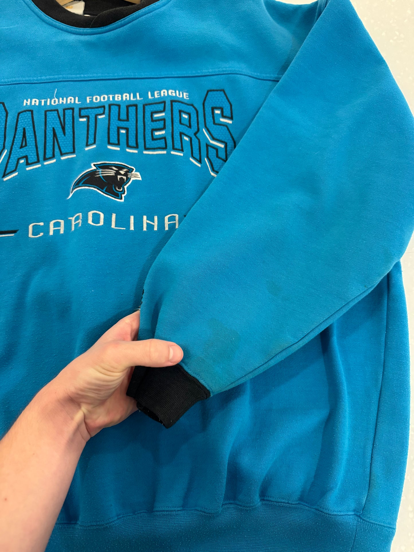 90s Carolina Panthers Blue Lee Sports Embroidered Crewneck (L)