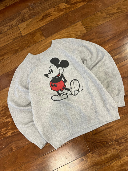 80s Mickey Mouse Disney Santee Grey Crewneck (XL)
